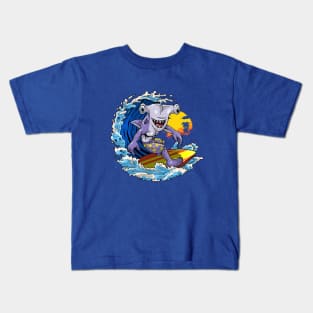 Surfing Hammerhead Shark Kids T-Shirt